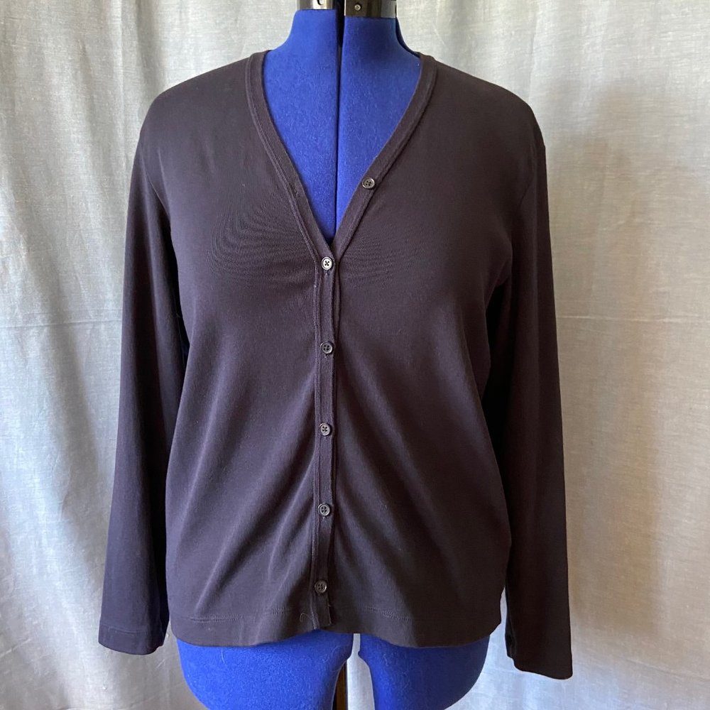 Lands End navy blue v-neck cardigan